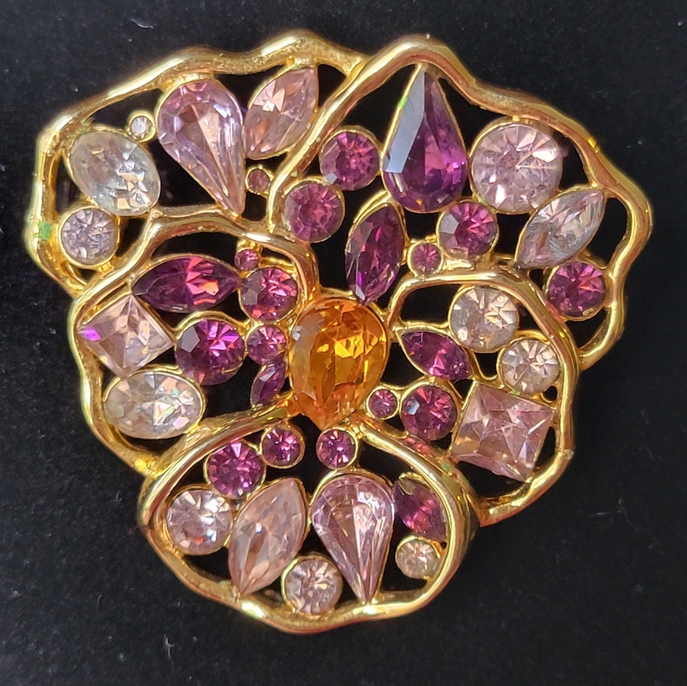 Vintage Nolan Miller Purple Pansy Brooch
